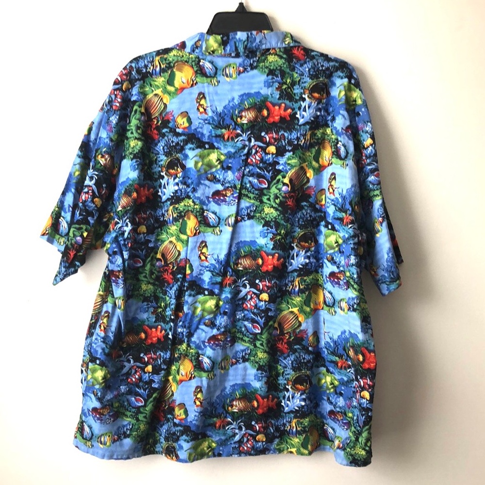 Murray Productions Blue Aquarium Short Sleeve Button Down Shirt size 2X - Picture 5 of 7